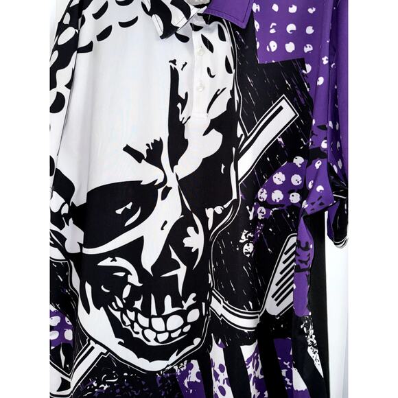 Tattoo Golf Men’s 2XL Purple Skull Blade Collection Polo - Picture 2 of 8
